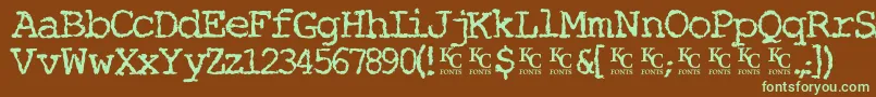 Miserylovescompanydemo Font – Green Fonts on Brown Background