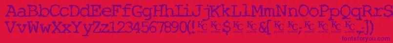 Miserylovescompanydemo Font – Purple Fonts on Red Background