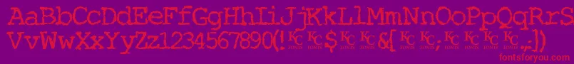 Miserylovescompanydemo Font – Red Fonts on Purple Background