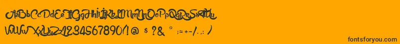 AnabelleScript Font – Black Fonts on Orange Background