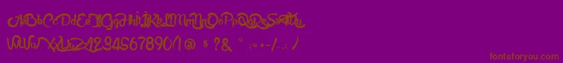 AnabelleScript Font – Brown Fonts on Purple Background