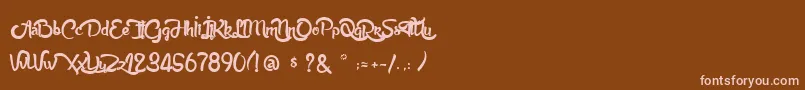 AnabelleScript Font – Pink Fonts on Brown Background