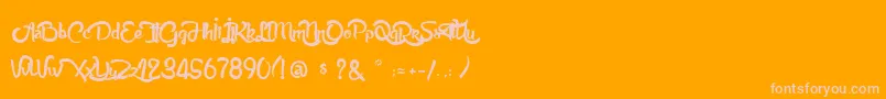 AnabelleScript Font – Pink Fonts on Orange Background