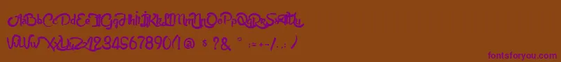 AnabelleScript Font – Purple Fonts on Brown Background