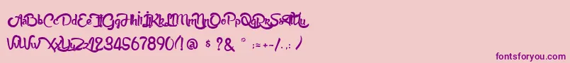 AnabelleScript Font – Purple Fonts on Pink Background