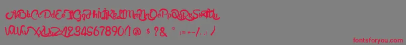 AnabelleScript Font – Red Fonts on Gray Background