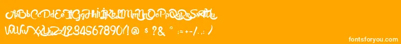 AnabelleScript Font – White Fonts on Orange Background