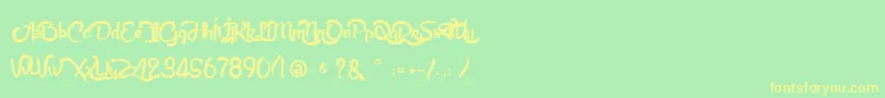 AnabelleScript Font – Yellow Fonts on Green Background