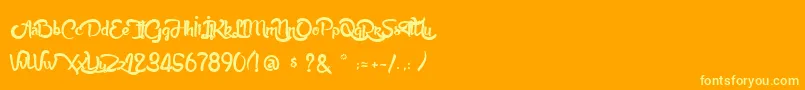 AnabelleScript Font – Yellow Fonts on Orange Background