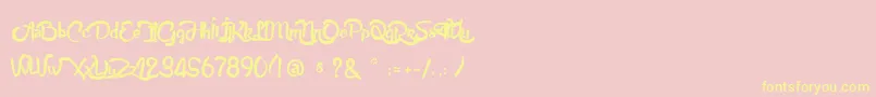 AnabelleScript Font – Yellow Fonts on Pink Background