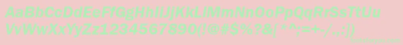 FranklinGothicDemiItalic Font – Green Fonts on Pink Background
