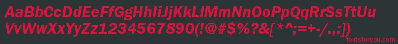 Шрифт FranklinGothicDemiItalic – красные шрифты на чёрном фоне