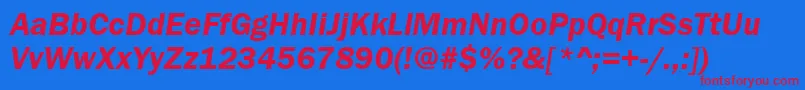 FranklinGothicDemiItalic Font – Red Fonts on Blue Background