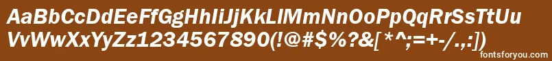 Czcionka FranklinGothicDemiItalic – białe czcionki na brązowym tle