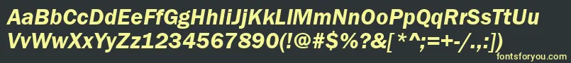 フォントFranklinGothicDemiItalic – 黒い背景に黄色の文字