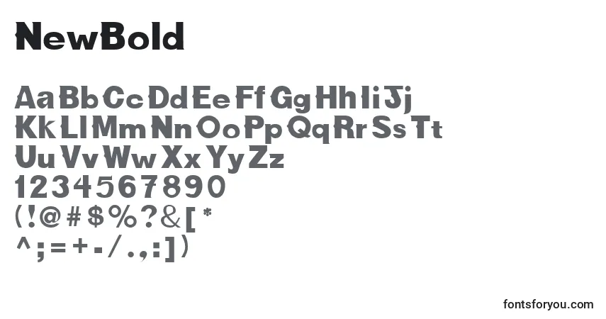 Шрифт NewBold – алфавит, цифры, специальные символы