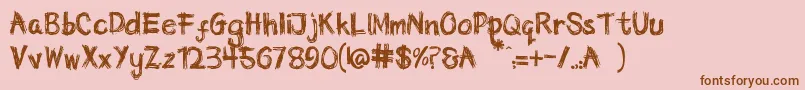 Niere-fontti – ruskeat fontit vaaleanpunaisella taustalla