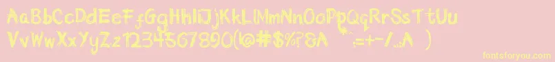 Niere Font – Yellow Fonts on Pink Background