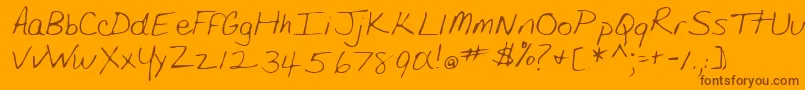 ShipperRegular-Schriftart – Braune Schriften auf orangefarbenem Hintergrund