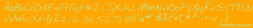 ShipperRegular-Schriftart – Grüne Schriften auf orangefarbenem Hintergrund