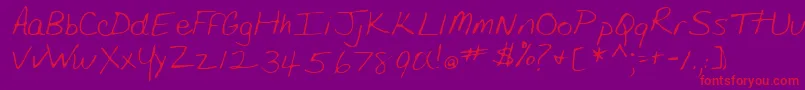 ShipperRegular-Schriftart – Rote Schriften auf violettem Hintergrund