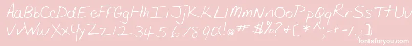 ShipperRegular-Schriftart – Weiße Schriften auf rosa Hintergrund