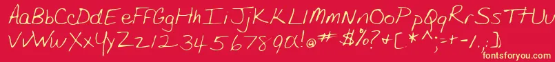 ShipperRegular-Schriftart – Gelbe Schriften auf rotem Hintergrund