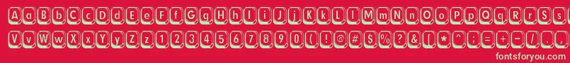 Betsyflanagan Font – Green Fonts on Red Background