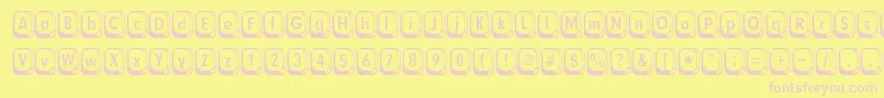 Betsyflanagan-fontti – vaaleanpunaiset fontit keltaisella taustalla