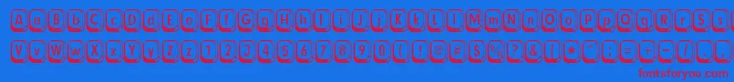 Betsyflanagan-Schriftart – Rote Schriften auf blauem Hintergrund