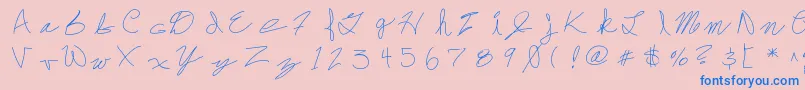 Frankdrebon Font – Blue Fonts on Pink Background