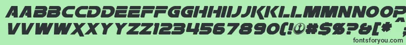 Шрифт RebellionItalic – чёрные шрифты на зелёном фоне
