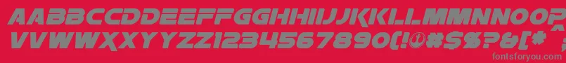 フォントRebellionItalic – 赤い背景に灰色の文字