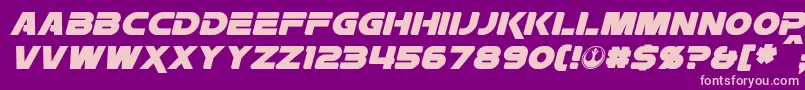 フォントRebellionItalic – 紫の背景にピンクのフォント