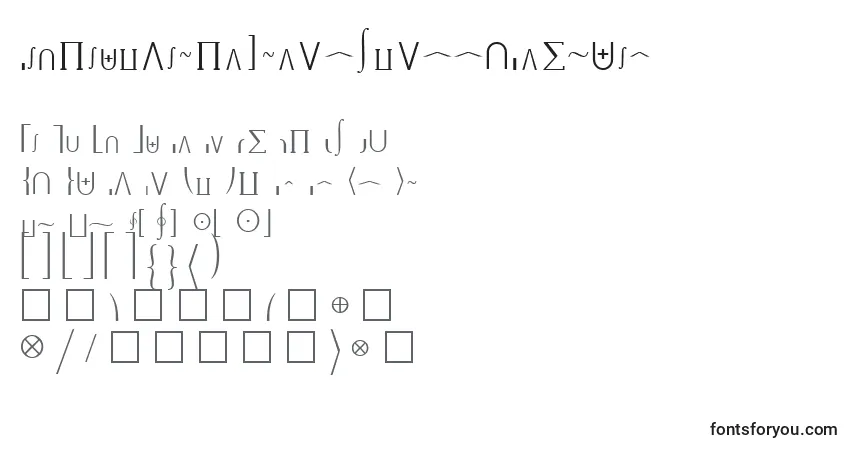Шрифт MachadomathextensionsskRegular – алфавит, цифры, специальные символы
