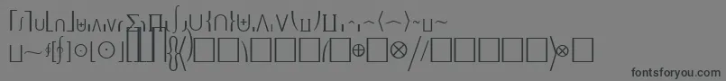 フォントMachadomathextensionsskRegular – 黒い文字の灰色の背景