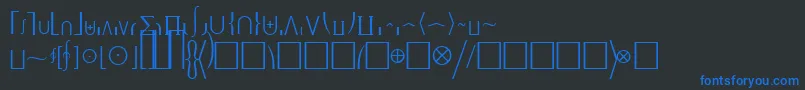 MachadomathextensionsskRegular-fontti – siniset fontit mustalla taustalla