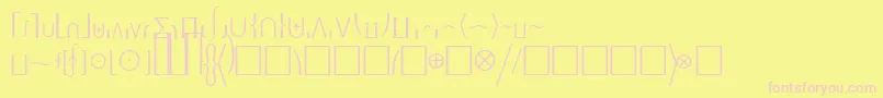 MachadomathextensionsskRegular-fontti – vaaleanpunaiset fontit keltaisella taustalla