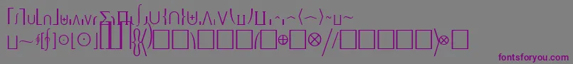 Czcionka MachadomathextensionsskRegular – fioletowe czcionki na szarym tle