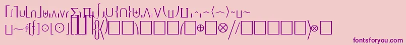 Czcionka MachadomathextensionsskRegular – fioletowe czcionki na różowym tle