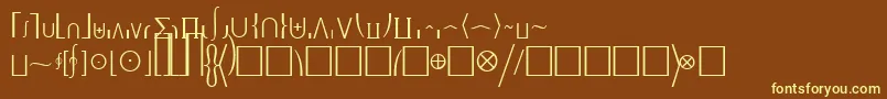 MachadomathextensionsskRegular-fontti – keltaiset fontit ruskealla taustalla