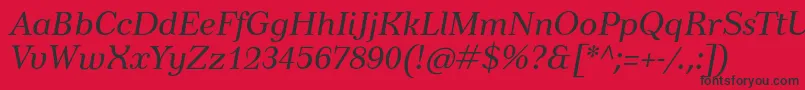 TusarItalic Font – Black Fonts on Red Background