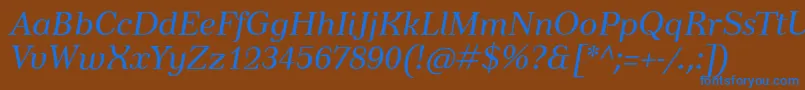 TusarItalic-fontti – siniset fontit ruskealla taustalla
