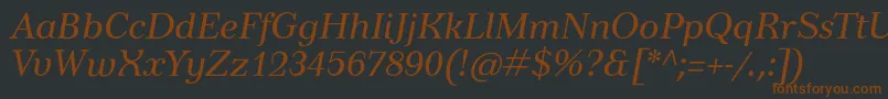 Шрифт TusarItalic – коричневые шрифты на чёрном фоне