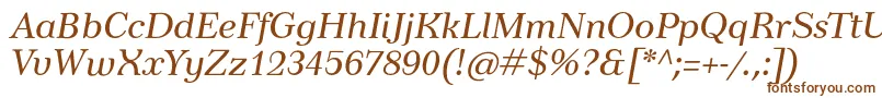 TusarItalic-fontti – ruskeat fontit valkoisella taustalla