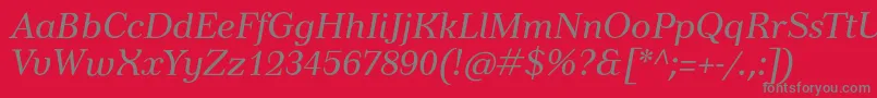 フォントTusarItalic – 赤い背景に灰色の文字
