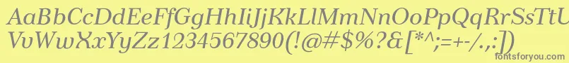 TusarItalic Font – Gray Fonts on Yellow Background
