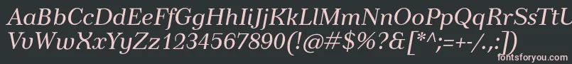 TusarItalic Font – Pink Fonts on Black Background