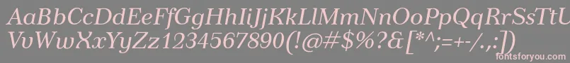 Czcionka TusarItalic – różowe czcionki na szarym tle
