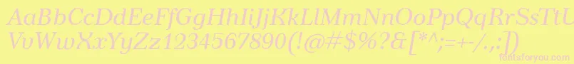 TusarItalic Font – Pink Fonts on Yellow Background